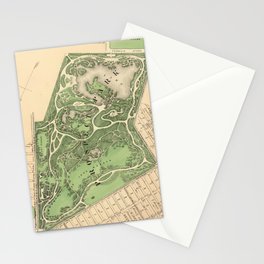 Old Prospect Park Map (1874) Vintage Brooklyn Public Square Atlas Stationery Card