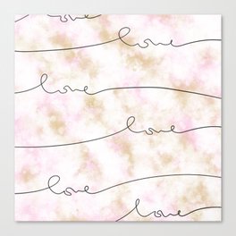 Pink Marble Love Canvas Print