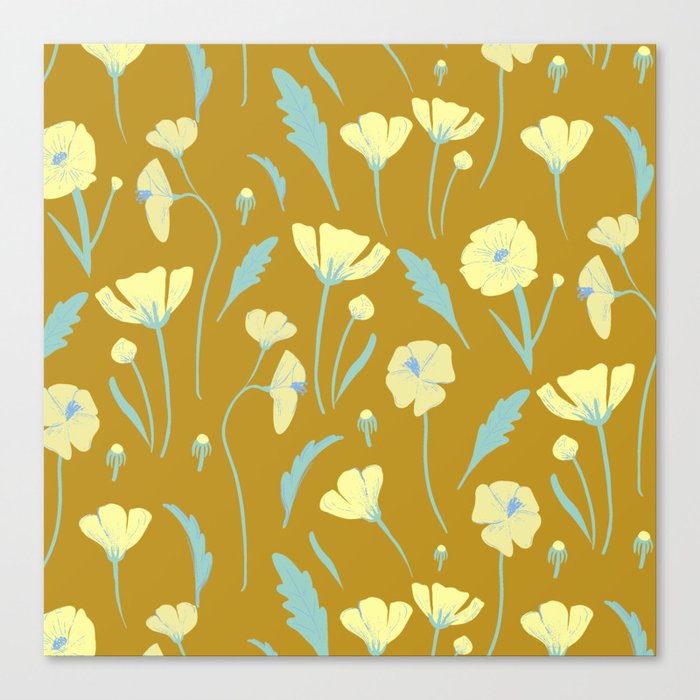 Be Your Own Golden Flower Garden Canvas Print