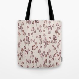 Red and tan hand drawn berries and branches Tote Bag