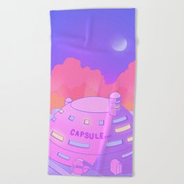 Pastel Capsule Corp Beach Towel