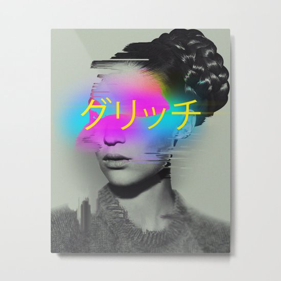 Glitch Metal Print
