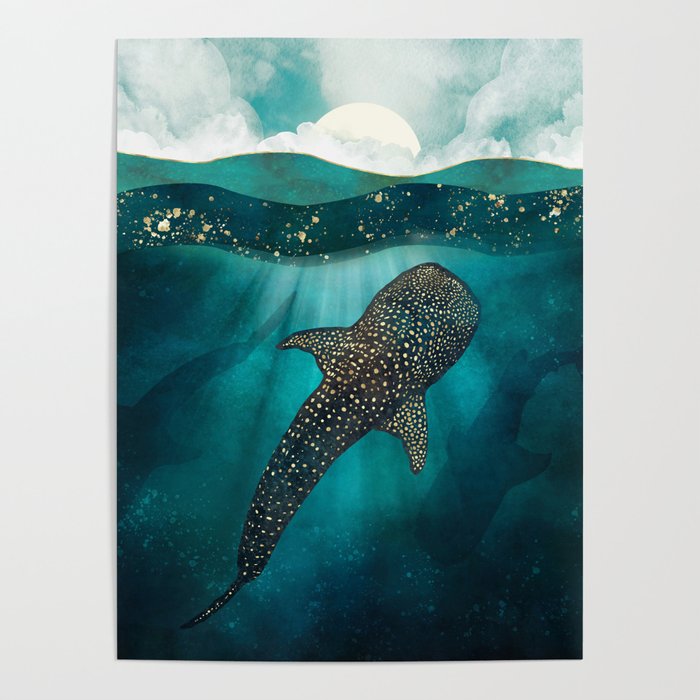 Metallic Whale Shark Poster