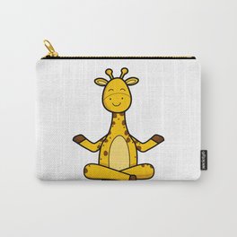 Cute giraffe in meditation pose crossed legs yoga Carry-All Pouch