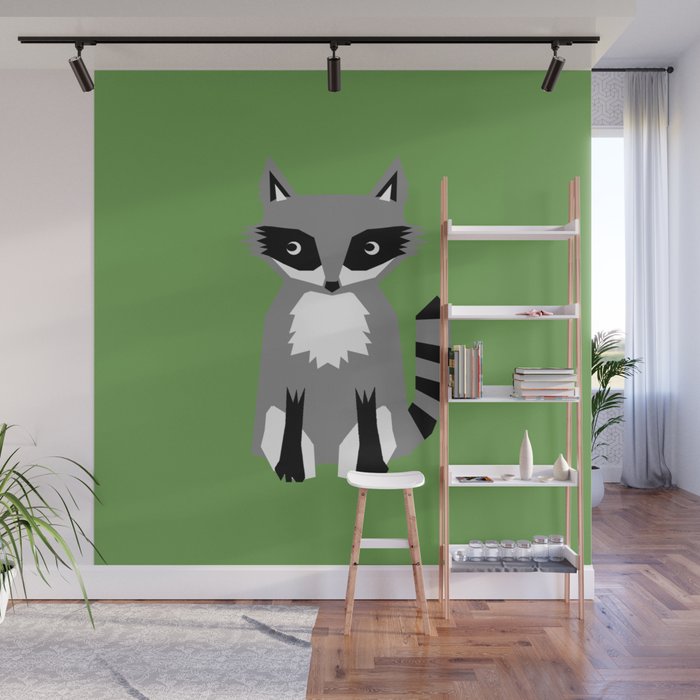 Raccoon Cute Animals Print For Kids Room Decor Boys And Girls Nursery Wall Mural By Charlottewinter Society6