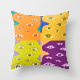 The crying eyes patchwork 3 Throw Pillow