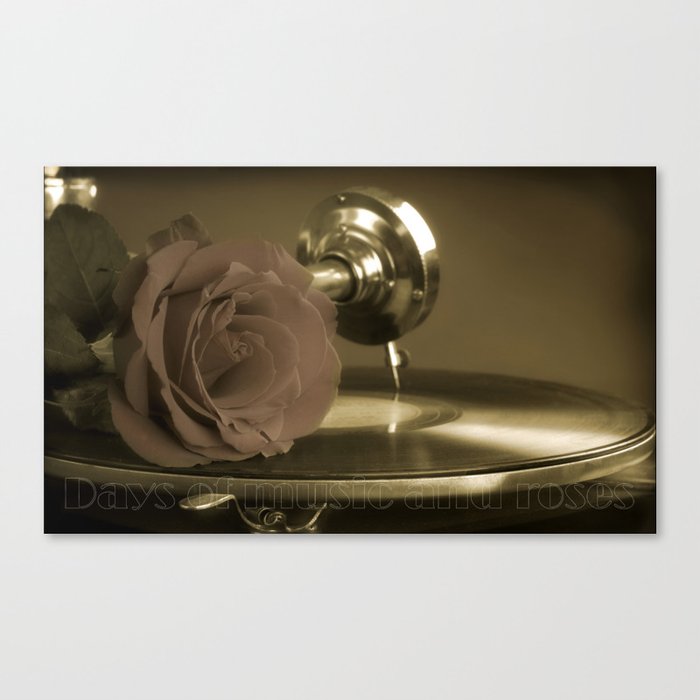 Music and roses. Canvas Print