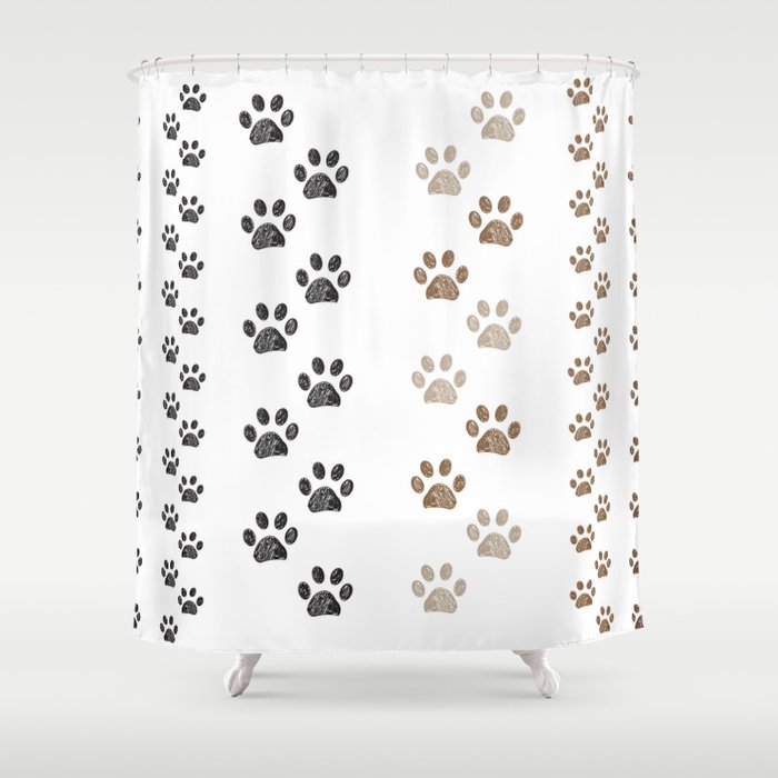 Brown And Black Paw Print Shower Curtain By Gulsengunel Society6