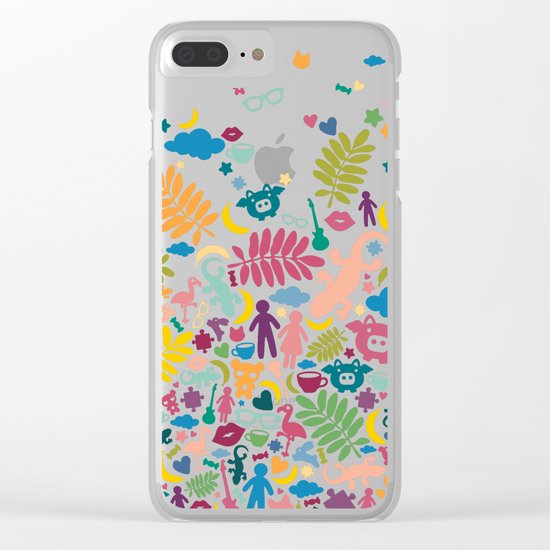 Colorful Paradise Clear iPhone Case