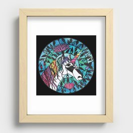 Unicorn - Paper cut design  Recessed Framed Print