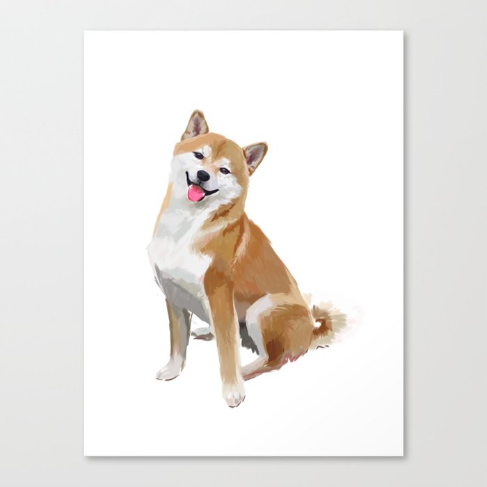 Shiba Canvas Print by serafimabrovkina