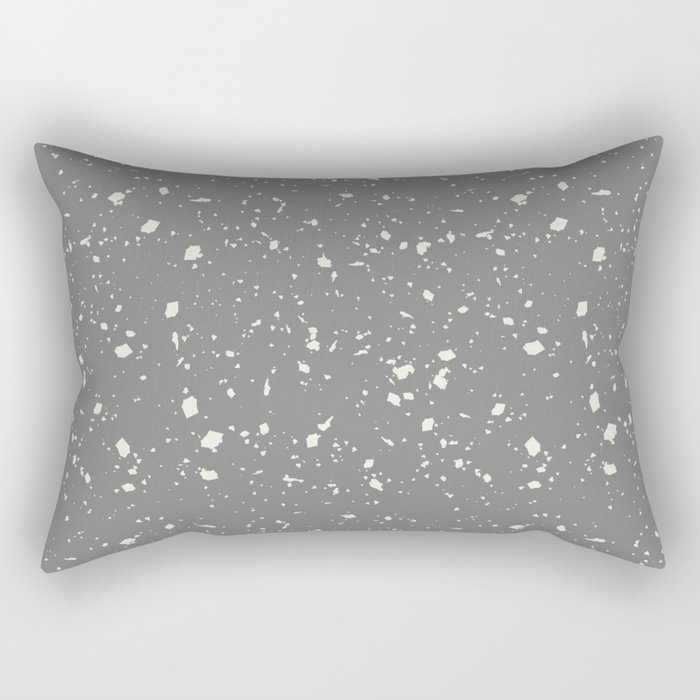 Grey Terrazzo Seamless Pattern Rectangular Pillow