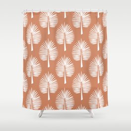 Wide Palm | Terra Cotta Shower Curtain