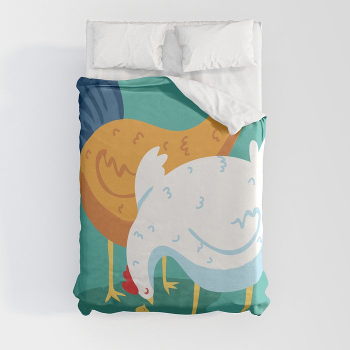 Chicken Family Duvet Cover