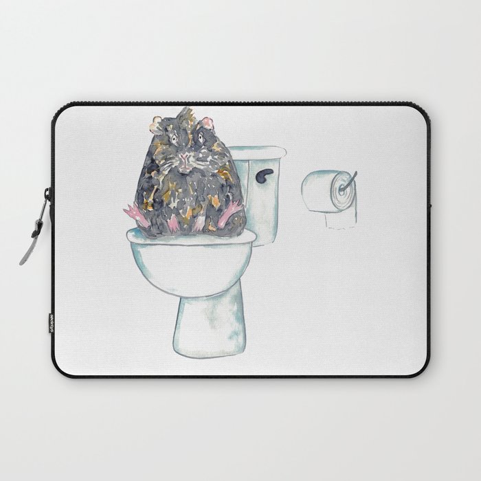 Guinea pig toilet Painting Wall Poster Watercolor Laptop Sleeve