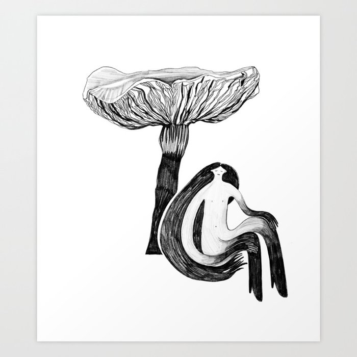 Mushroom Girl Art Print