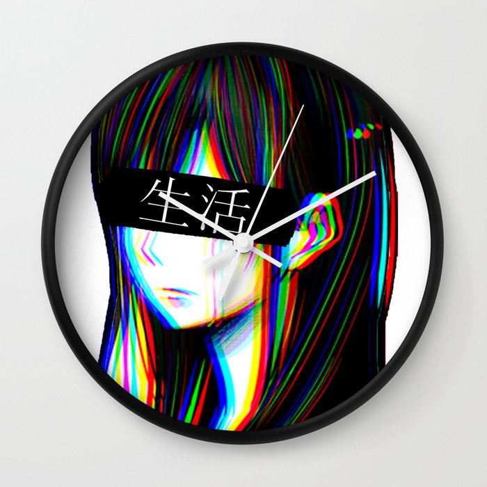 art  sad japanese anime aesthetic wall clockposerboy