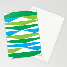 Blue Green Triangles Stationery Card