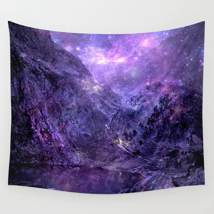 Space Mountains Wall Tapestry