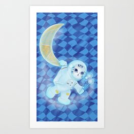 ZuneZuMee Astronaut riding the moon  Art Print