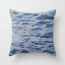 Deep blue wavy water Throw Pillow