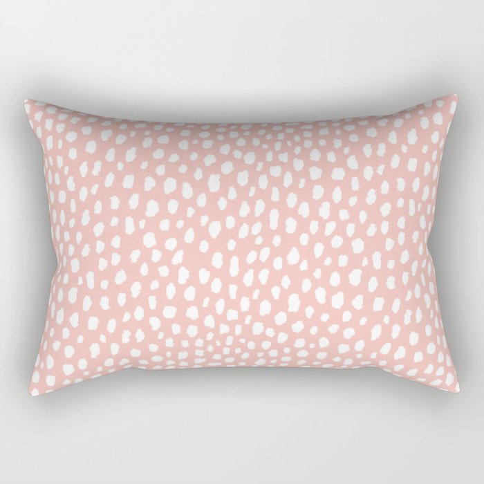Pink Polka Dot Spots (white/pink) Rectangular Pillow