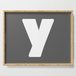 y (White & Grey Letter) Serving Tray