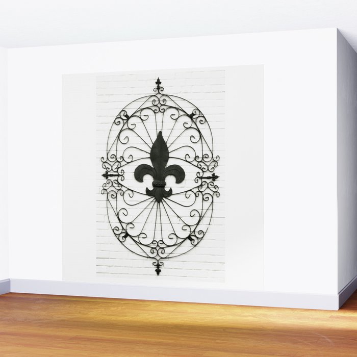 Wrought Iron Fleur De Lis Wall Mural By Kimdeverthibodeaux Society6