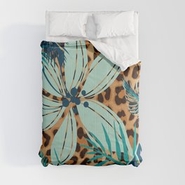 Wild Blue Leopard Comforter