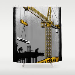 The Power of Tower Crane Shower Curtain
