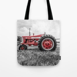 Vintage IH Farmall 450 Side View Selective Red Tractor Tote Bag
