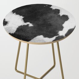 Black and White Cow Skin Print Side Table