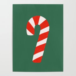 Candy Canes - Green Poster