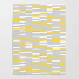 Mosaic Rectangles in Yellow Gray White Poster