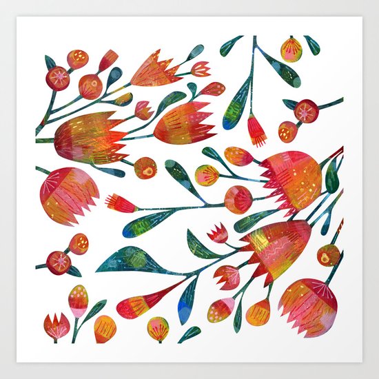 Buds and Flowers Art Print
