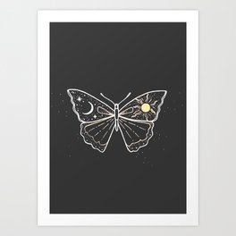 Sun and Moon Butterfly Art Print