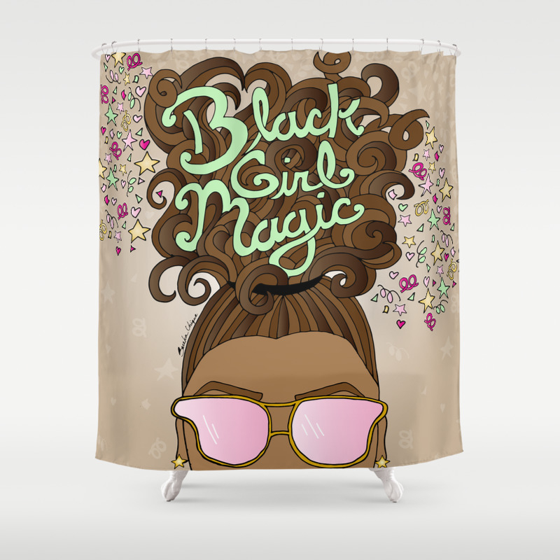 Black Girl Magic Shower Curtain By, Cute Black Girl Shower Curtains
