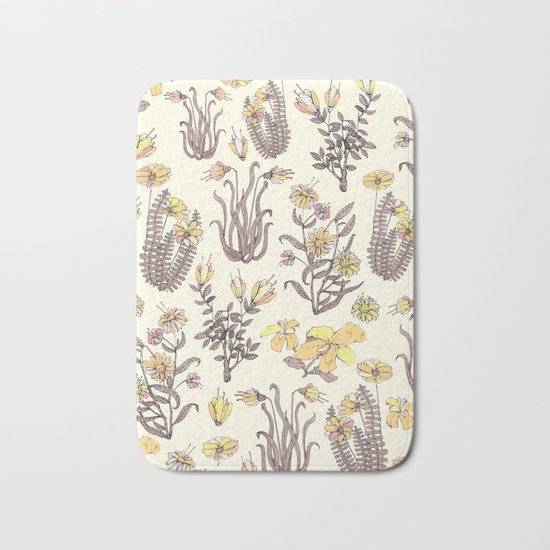 yellow garden Bath Mat