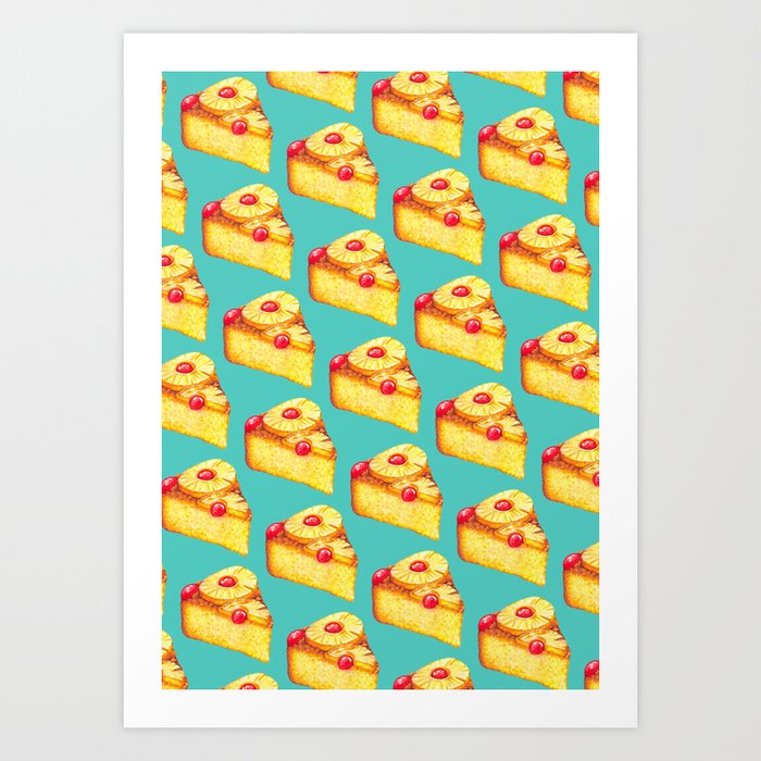 Pineapple Upside-Down Cake Pattern Art Print