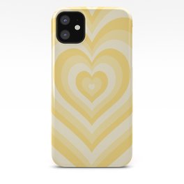 pastel yellow heart pattern iPhone Case