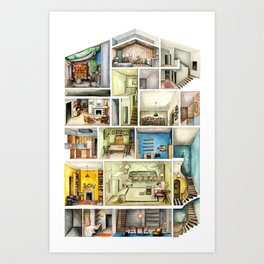 Architectural Section of a House Art Print
