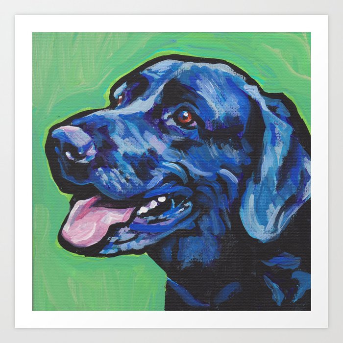 Black Lab Labrador Retriever Fun Dog Bright Colorful Pop Art