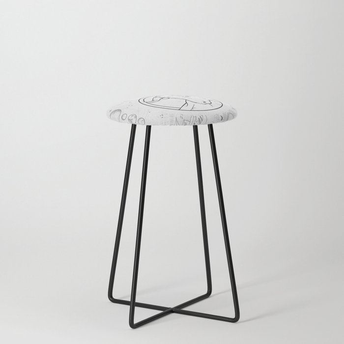 Taurus Star Sign (Black and White) Counter Stool