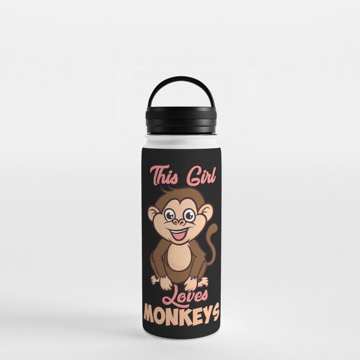 This Girl Loves Monkeys Water Bottle