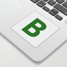 Letter B (Green & White) Sticker