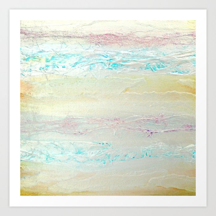 Chaudry Gold Blue Pink Textures Art Print