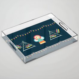 Boat Swings - Midnight Acrylic Tray | Holiday, Swing, Digital, Cairo, Crescent, Fun, Graphicdesign, Festive, Egypt, Carnival 