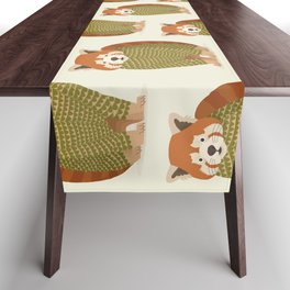 Whimsical Red Panda Table Runner