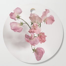 Sweet Pea Flower with Pink Petals Cutting Board
