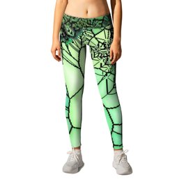 Double Trees - Stain Glass Leggings | Graphicdesign, Landscape, Graphicmanipulation, Green, Twotrees, Fraternaltwins, Watercolor, Trees, Stainglass, Scenery 